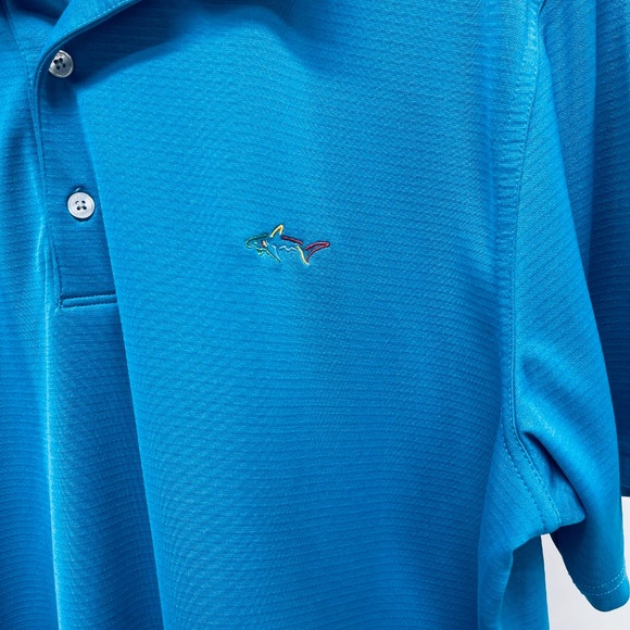 COPY - GREG NORMAN Shirt Size XL Men’s Royal Blue Striped Play Dry Quick Dry Go… - Picture 5 of 9